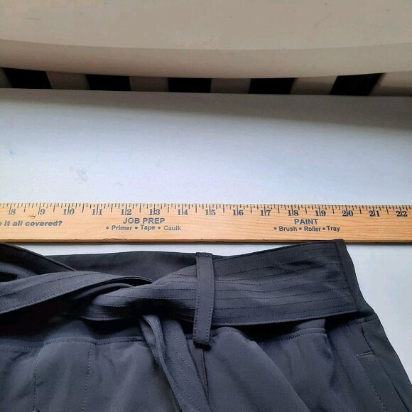 Athleta Cardiff Pants Womens 22 Black High Rise Pull On Ankle Office Tie Waist - Picture 10 of 15